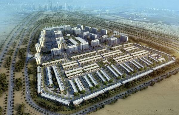 Aerial rendering of a MAG residential development in Dubai